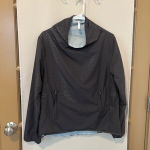 Fabletics Womens‎ XS Grey Blue Liora Funnel Neck Pullover Jacket